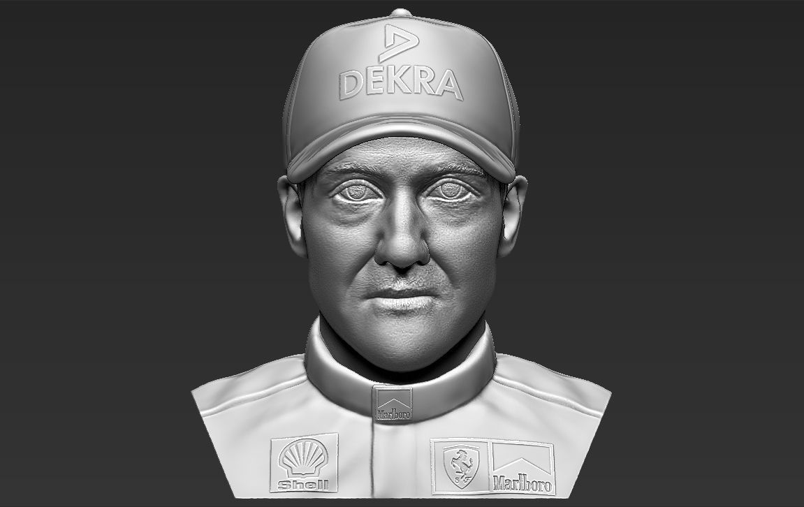 Michael Schumacher bust ready for full color 3D printing 3D print model_24