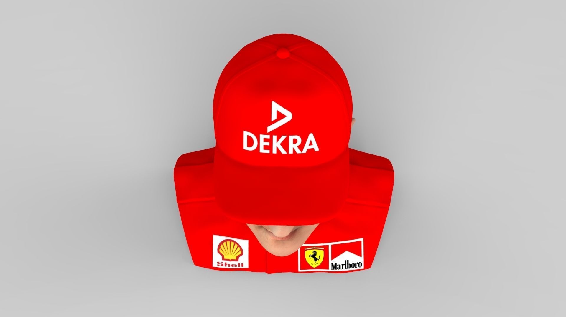 Michael Schumacher bust ready for full color 3D printing 3D print model_12