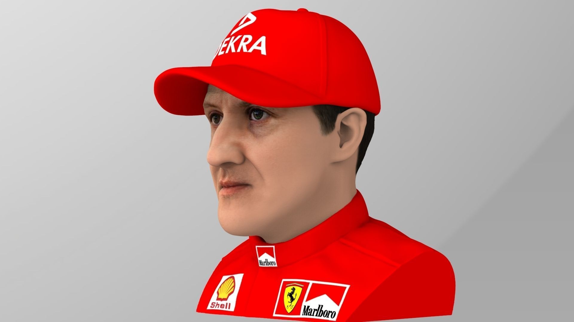 Michael Schumacher bust ready for full color 3D printing 3D print model_1