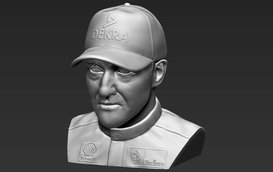 Michael Schumacher bust ready for full color 3D printing 3D print model_38