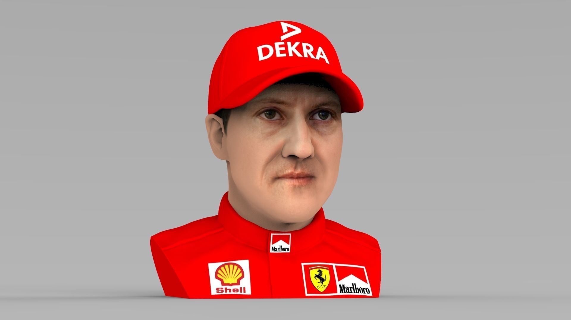 Michael Schumacher bust ready for full color 3D printing 3D print model_9