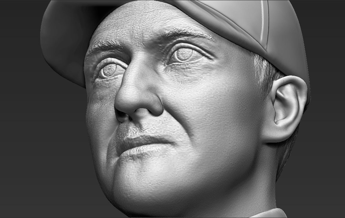 Michael Schumacher bust ready for full color 3D printing 3D print model_48