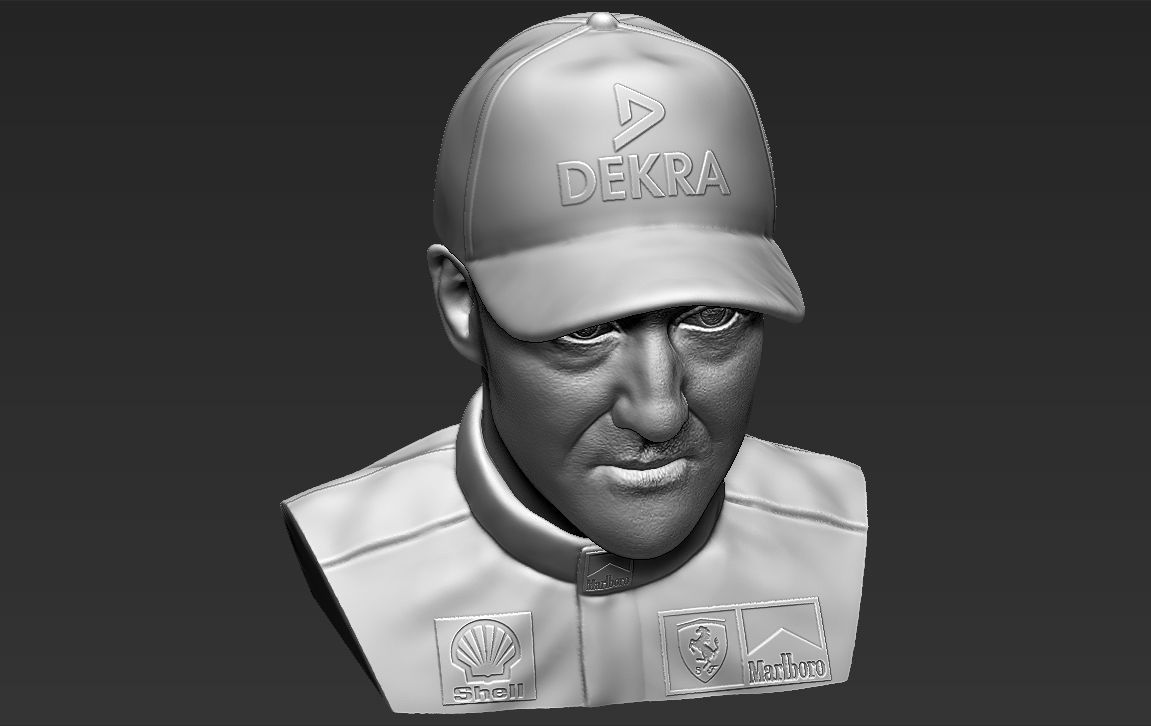 Michael Schumacher bust ready for full color 3D printing 3D print model_37