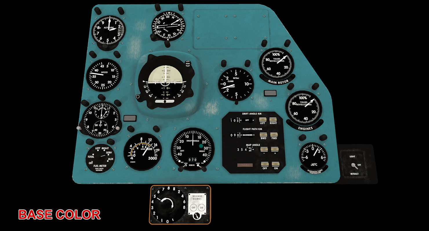 Mi-8MT Mi-17MT Right Panels Board English Low-poly 3D model_26