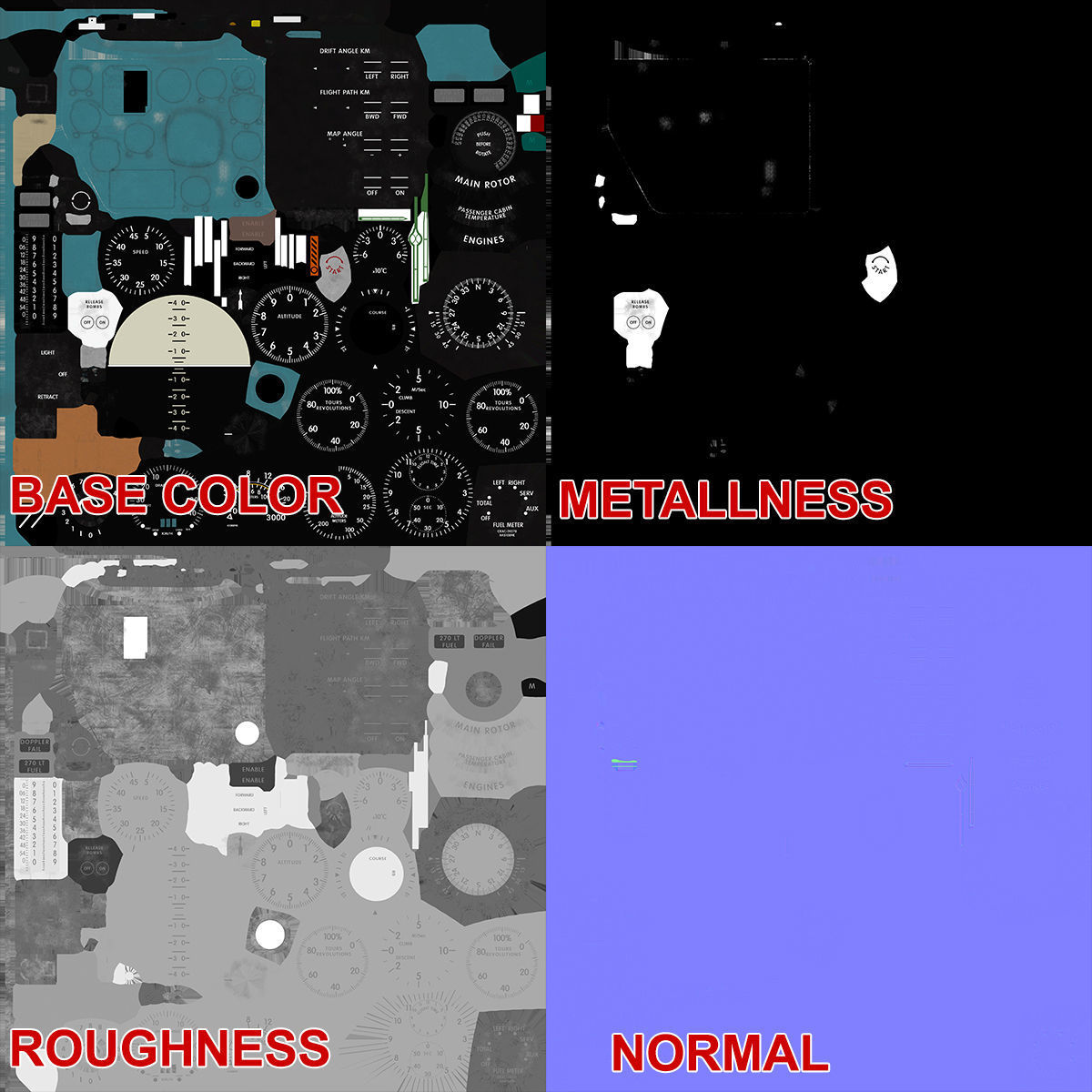 Mi-8MT Mi-17MT Right Panels Board English Low-poly 3D model_33