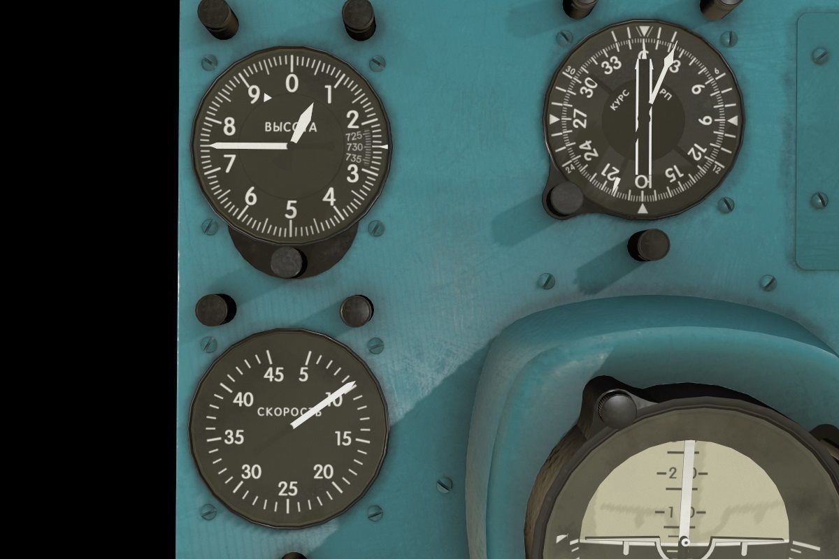 Mi-8MT Mi-17MT Right Panels Board Russian Low-poly 3D model_9