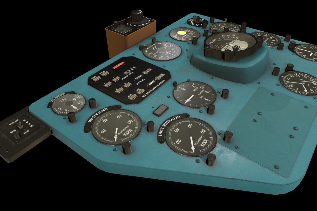 Mi-8MT Mi-17MT Right Panels Board Russian Low-poly 3D model_5