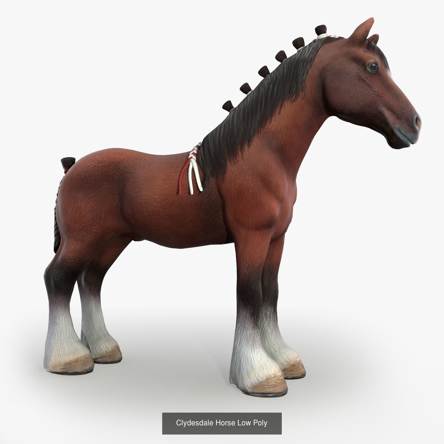 Animals Game Ready barn owl with wings spread 3D Model Collection_1