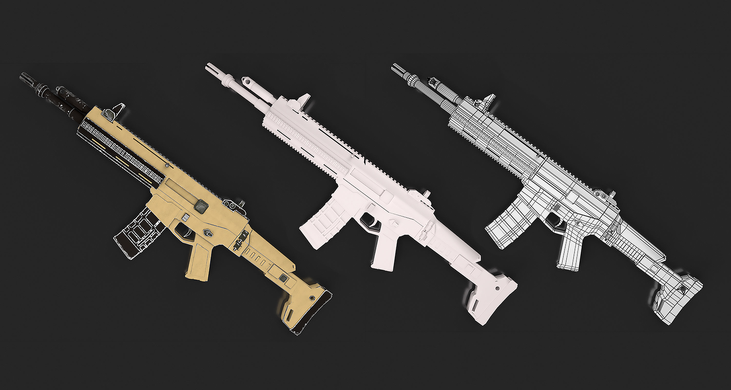 Remington ACR Gun Low-poly 3D model_10