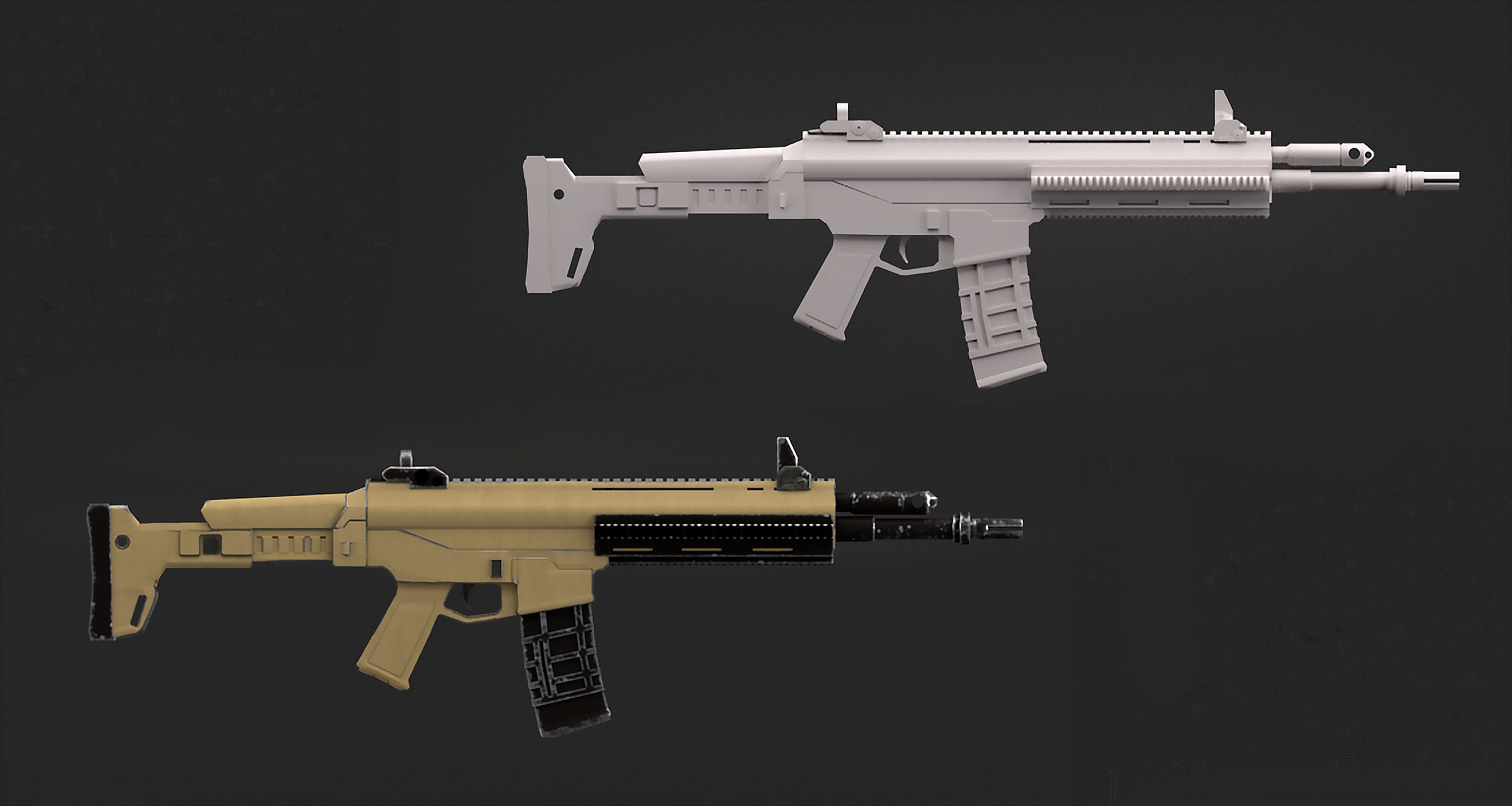Remington ACR Gun Low-poly 3D model_7