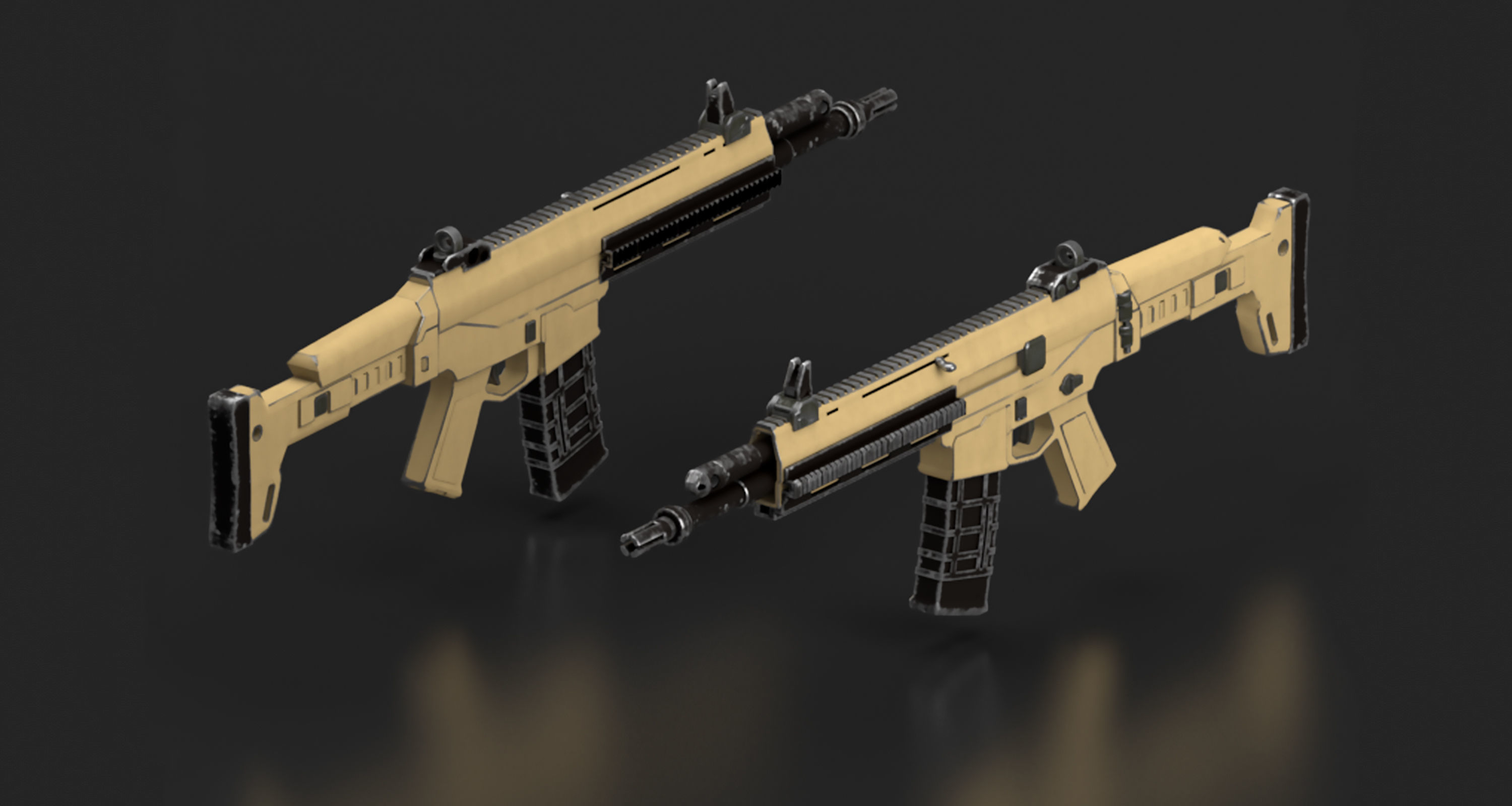 Remington ACR Gun Low-poly 3D model_2