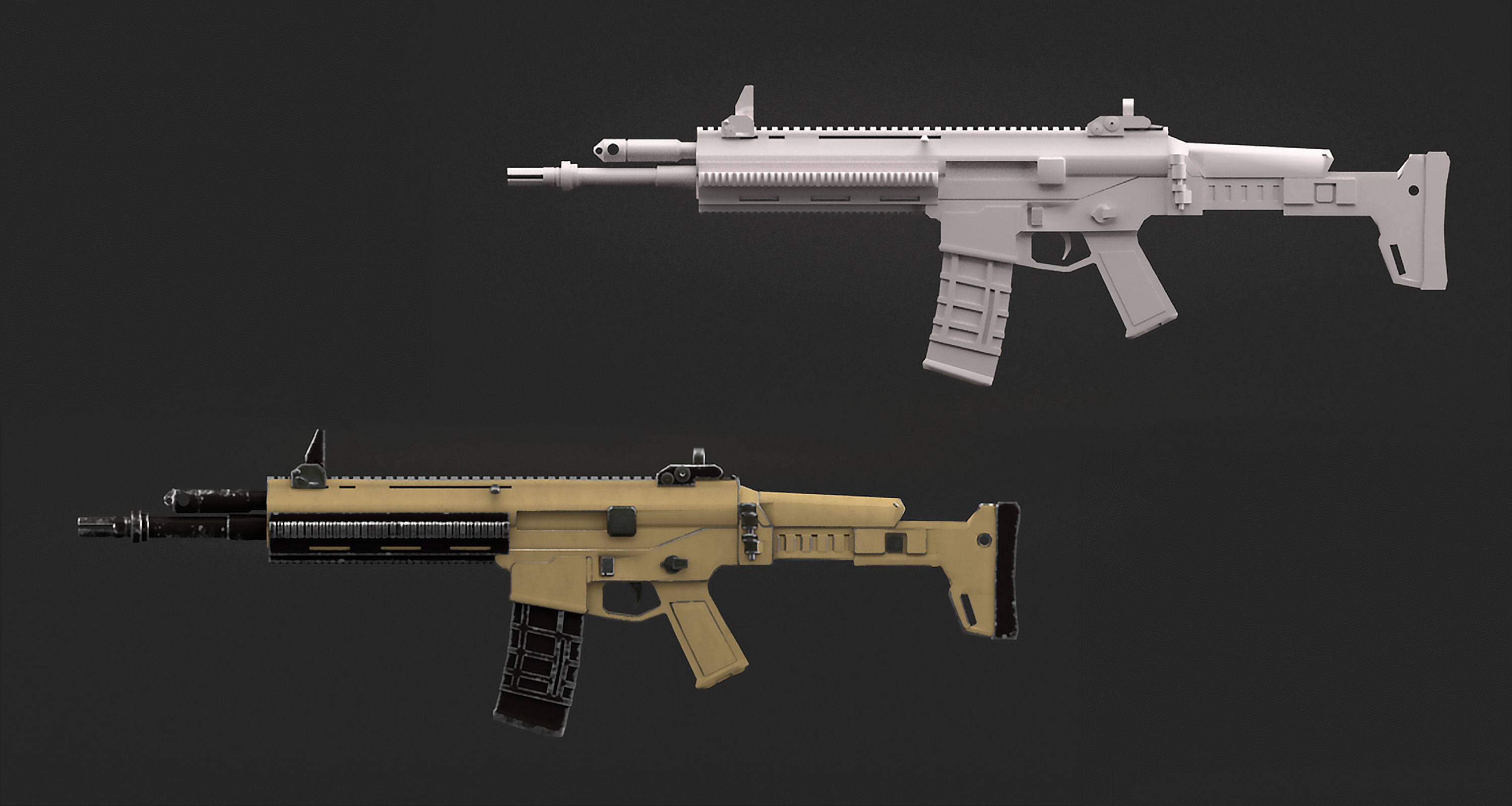 Remington ACR Gun Low-poly 3D model_6