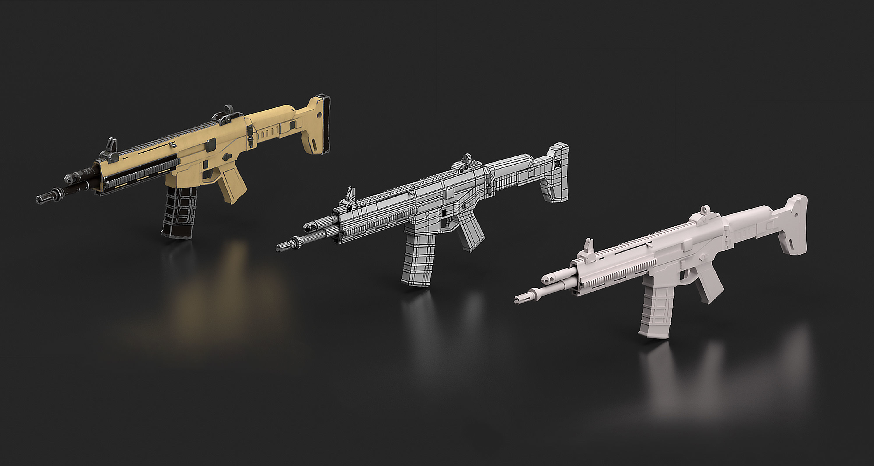 Remington ACR Gun Low-poly 3D model_5