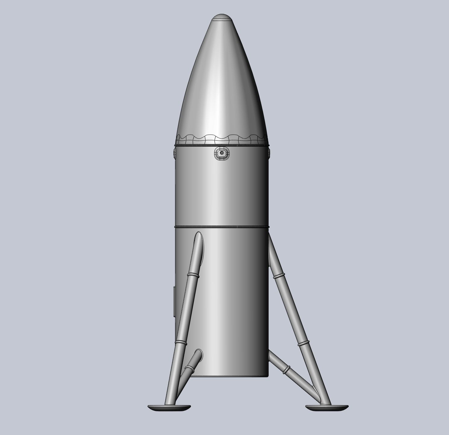 Space-X Steel Starship BFS 2019 Testhopper Speculative Miniature 3D print model_30