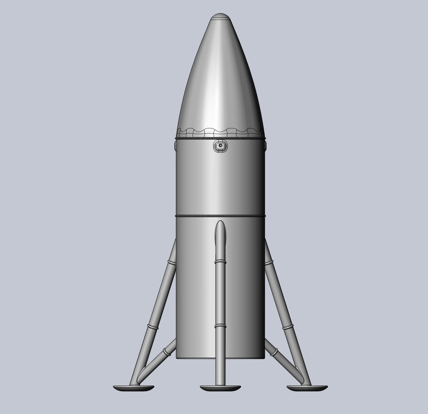 Space-X Steel Starship BFS 2019 Testhopper Speculative Miniature 3D print model_29