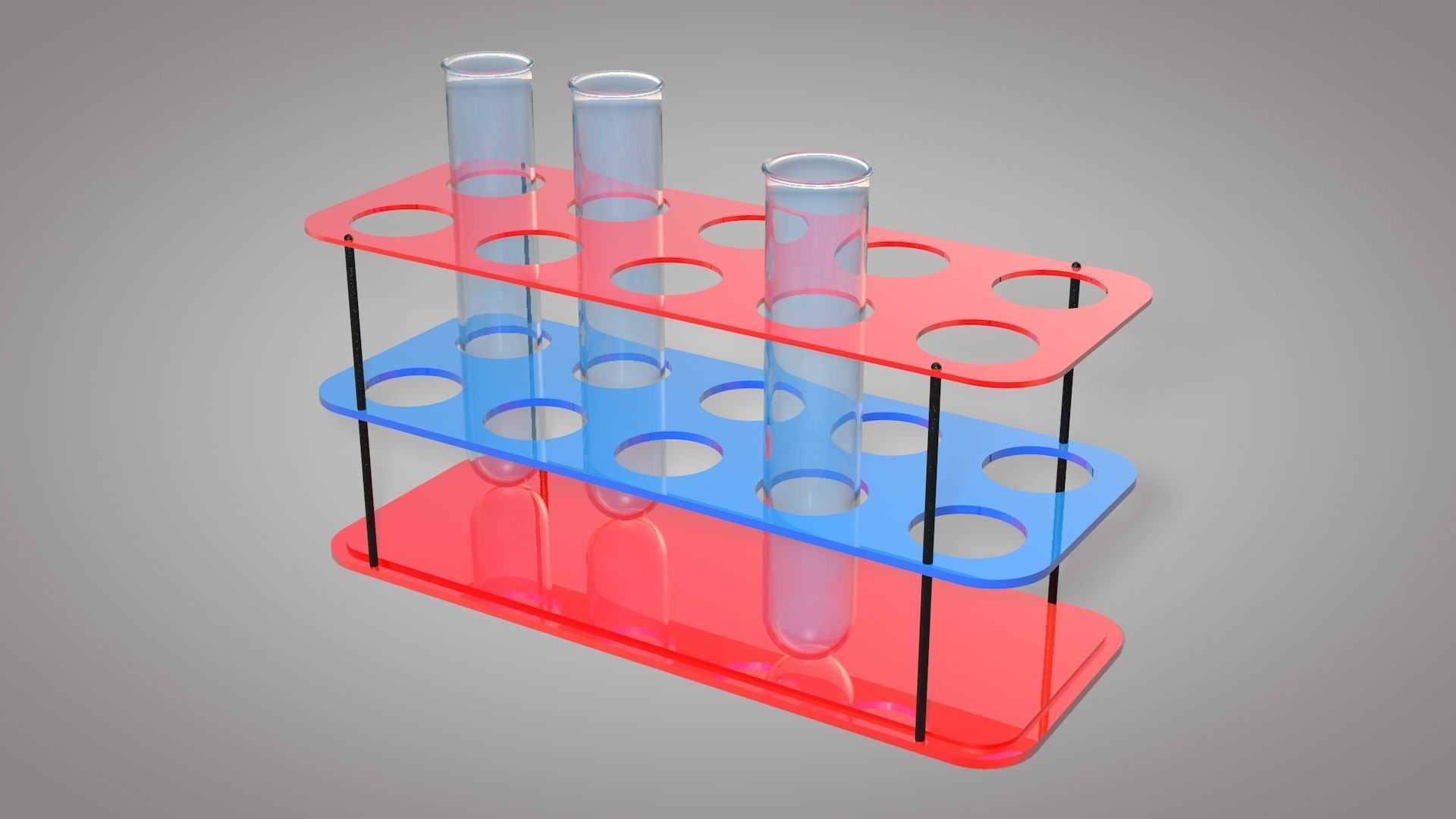 Test Tube And Stand 3D Model Low-poly 3D model_2