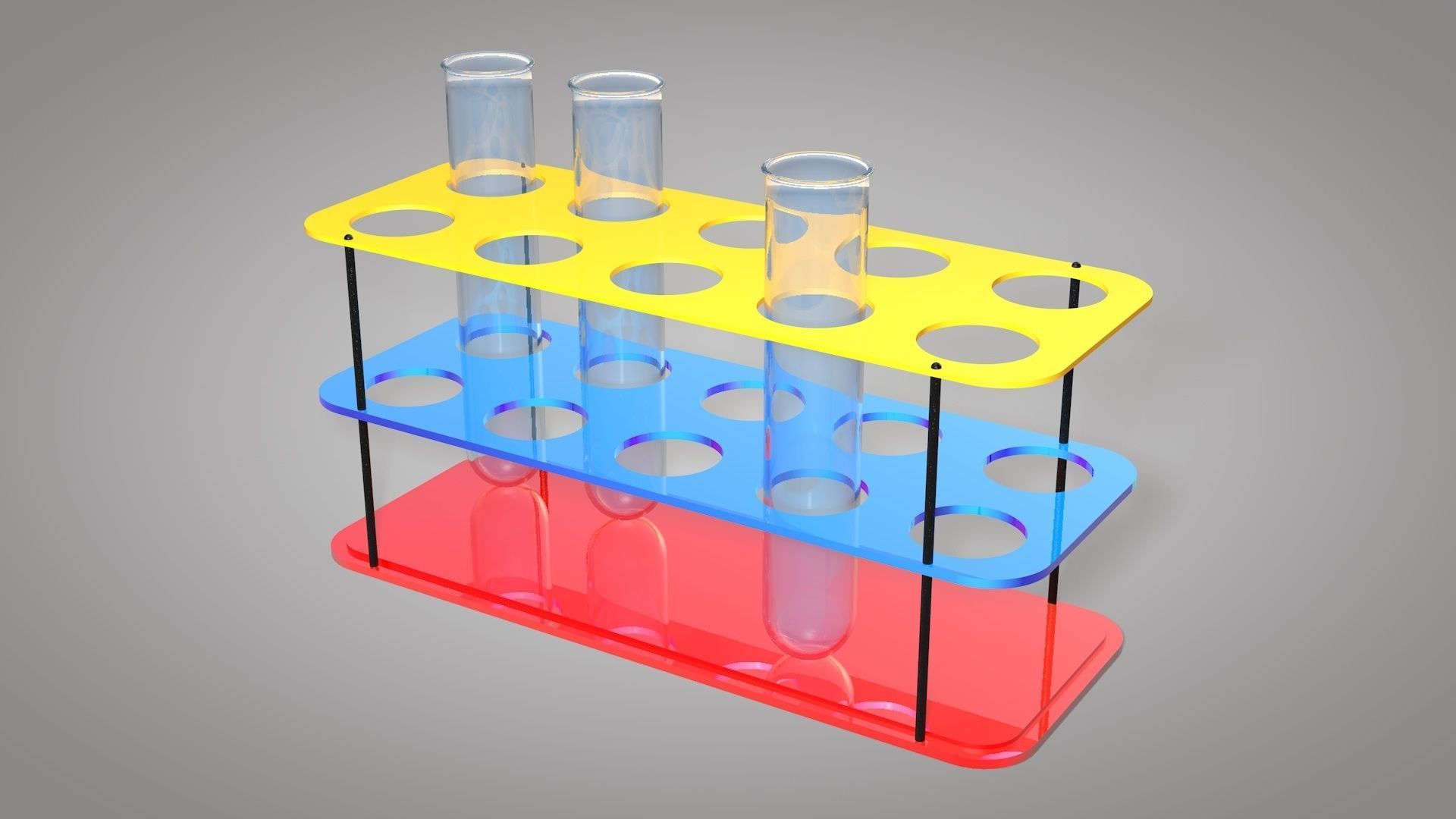 Test Tube And Stand 3D Model Low-poly 3D model_1