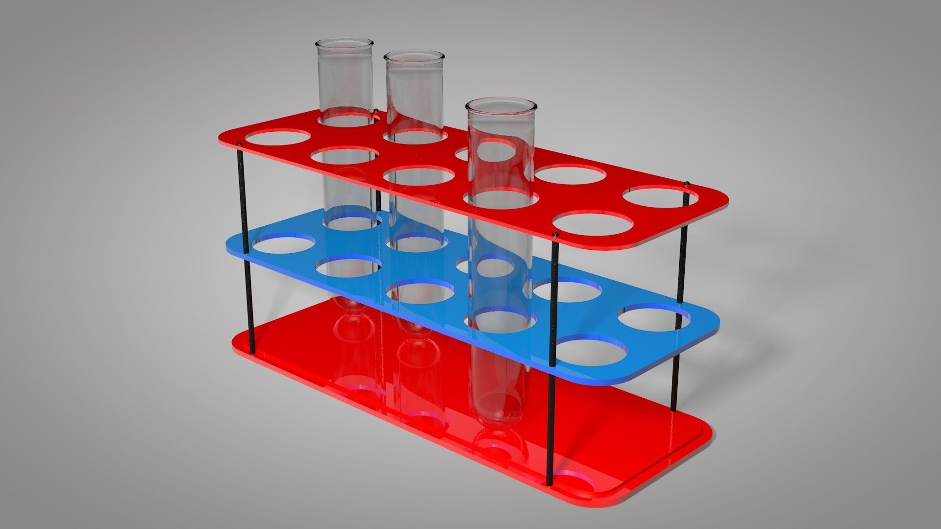 Test Tube And Stand 3D Model Low-poly 3D model_3