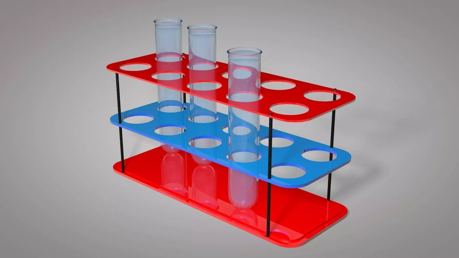 Test Tube And Stand 3D Model Low-poly 3D model_0
