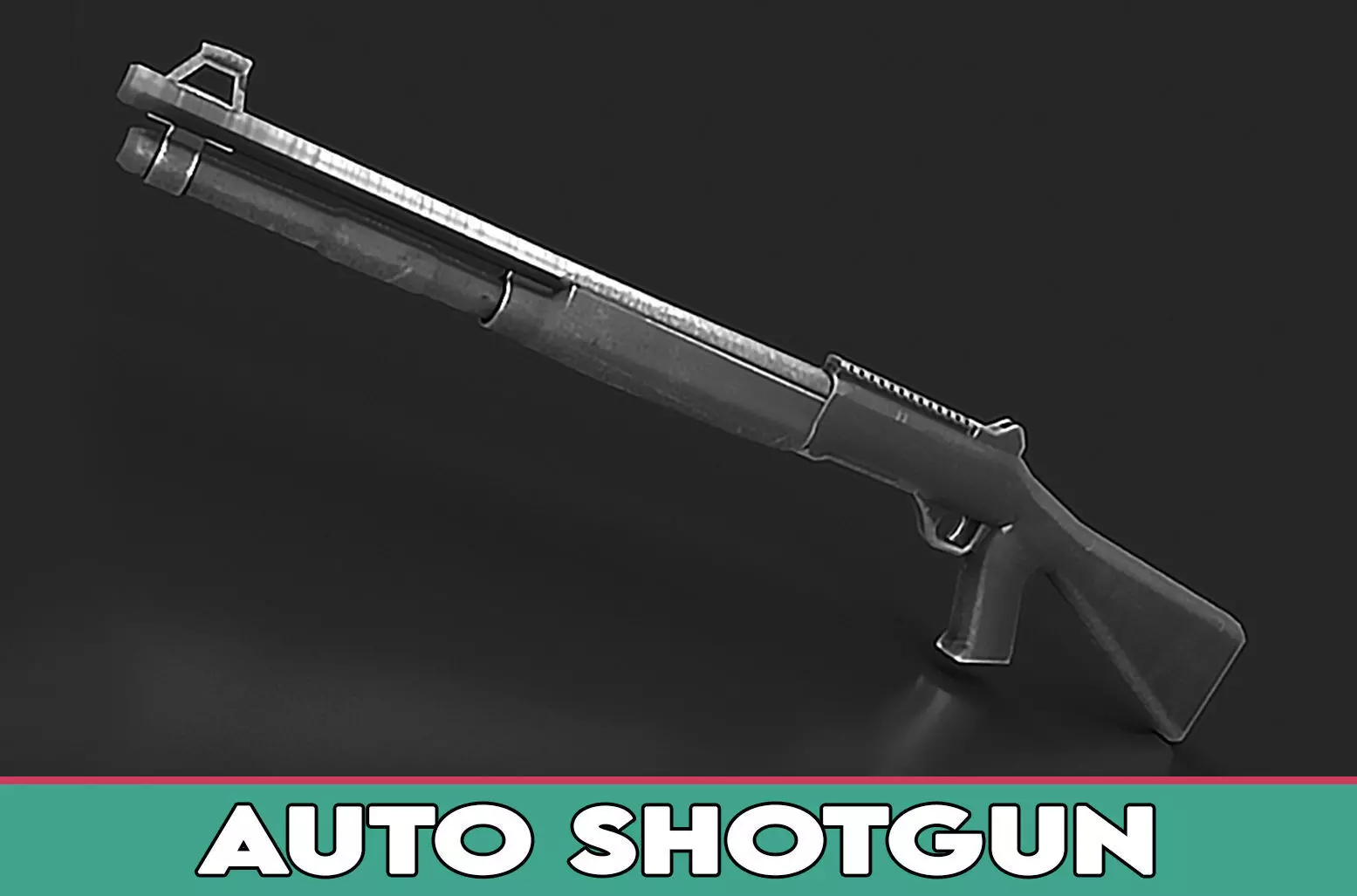 Auto Shotgun Low-poly 3D model_0