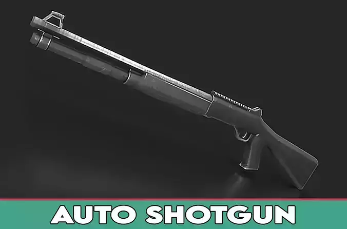 Auto Shotgun Low-poly 3D model