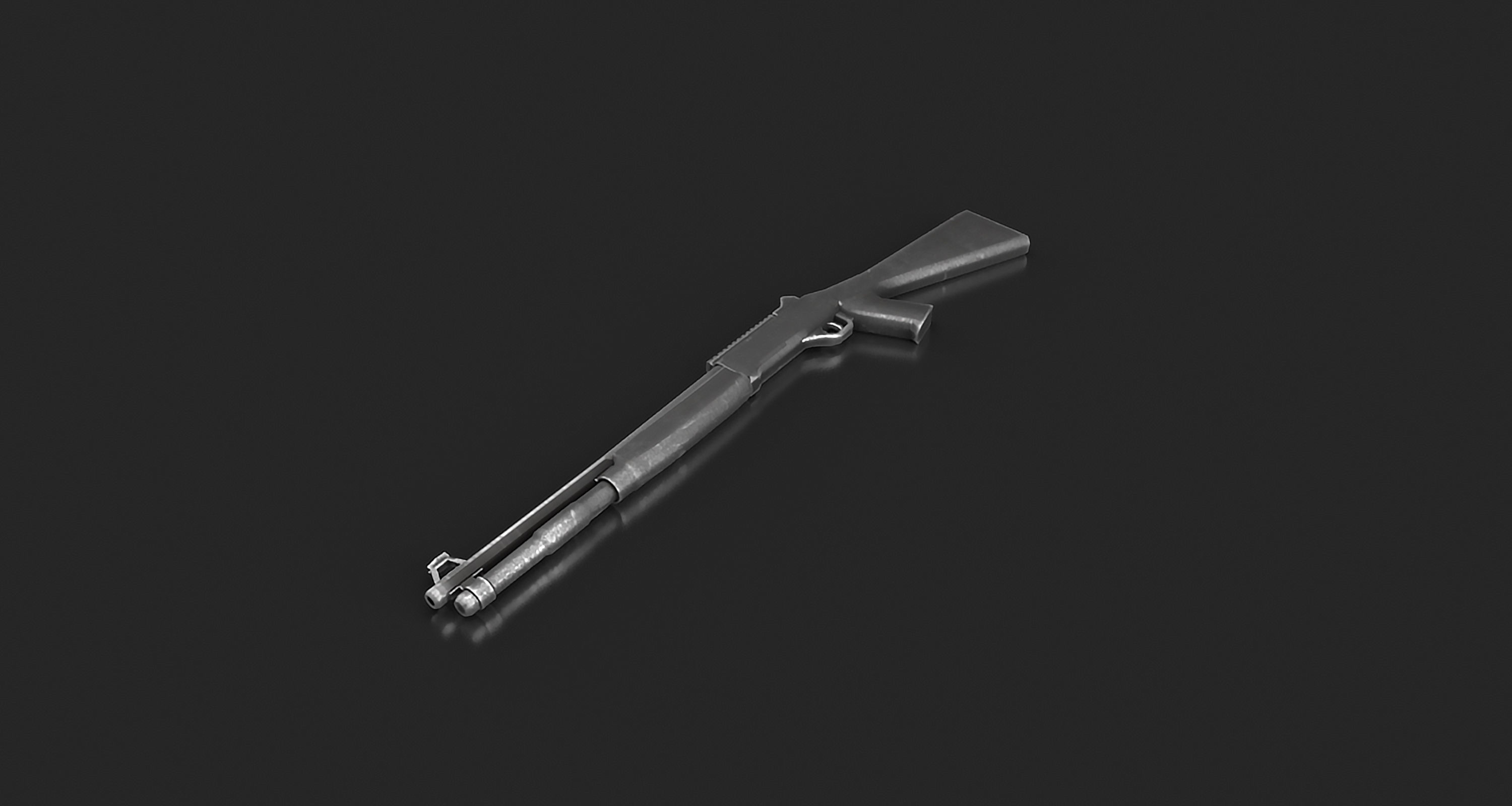 Auto Shotgun Low-poly 3D model_8