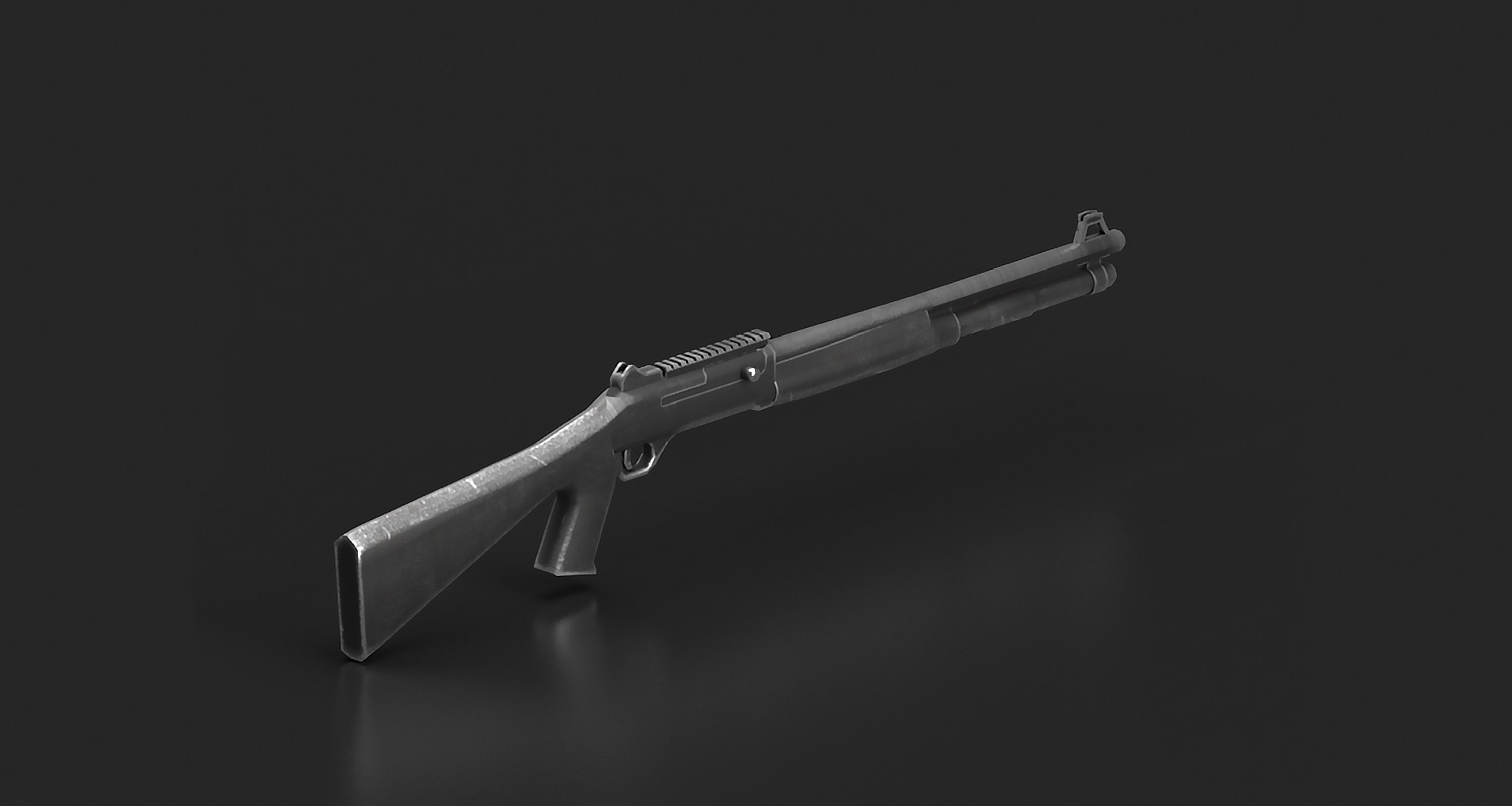 Auto Shotgun Low-poly 3D model_4