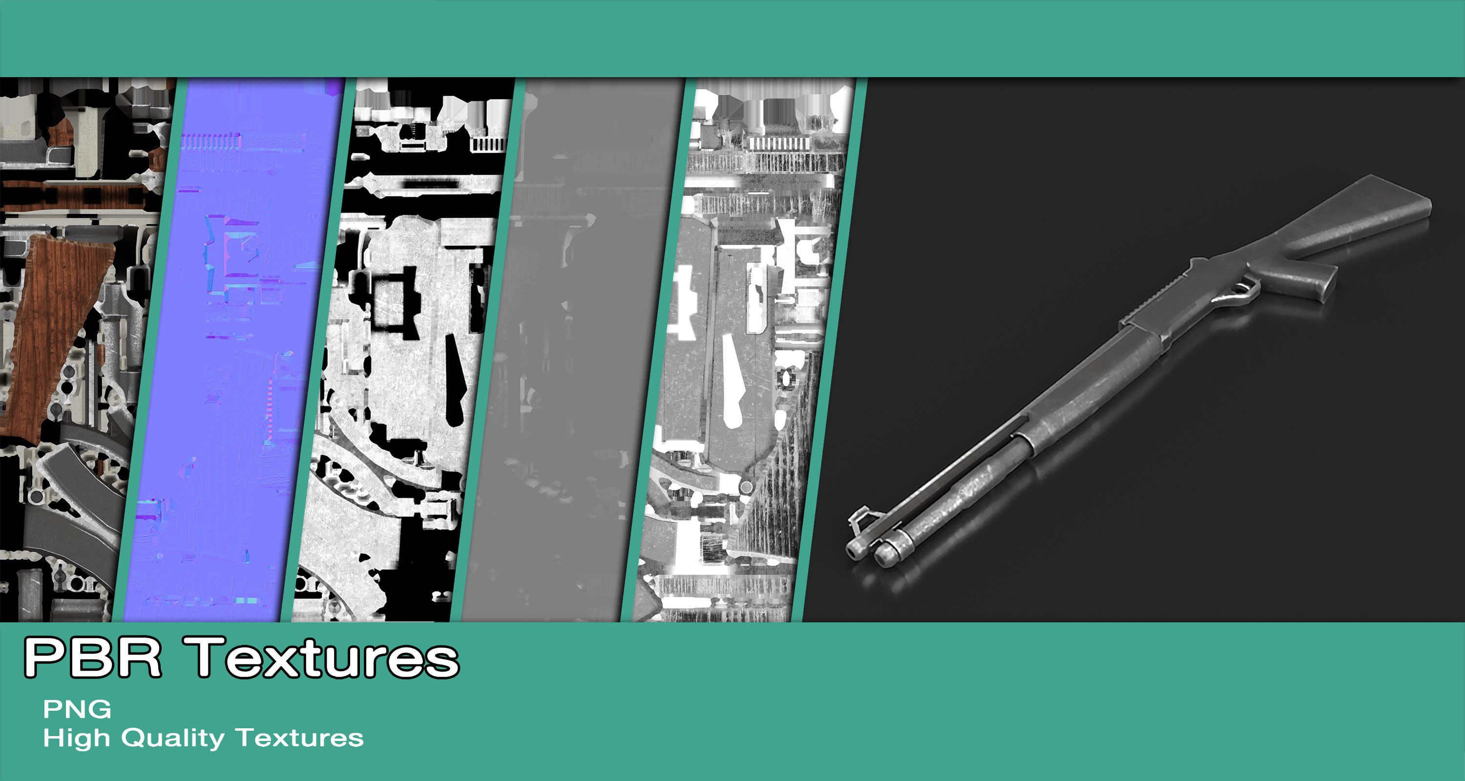 Auto Shotgun Low-poly 3D model_11