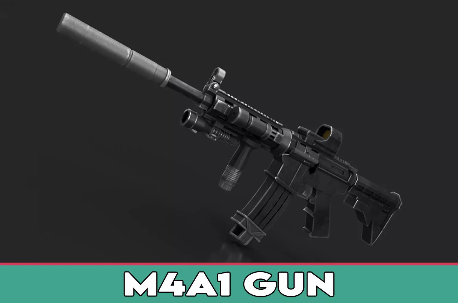M4A1 Gun Low-poly 3D model