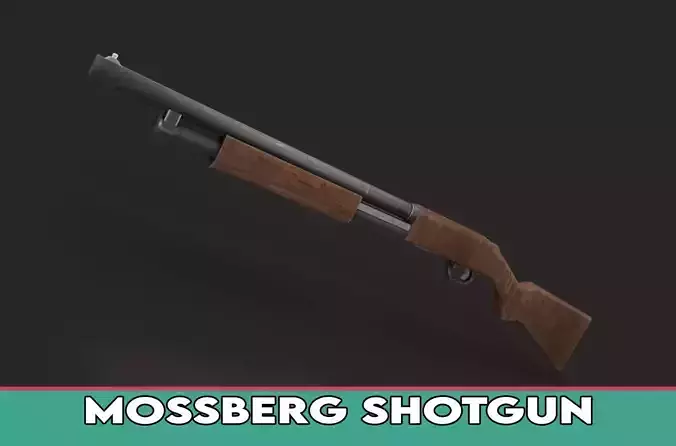 Mossberg Shotgun Low-poly 3D model