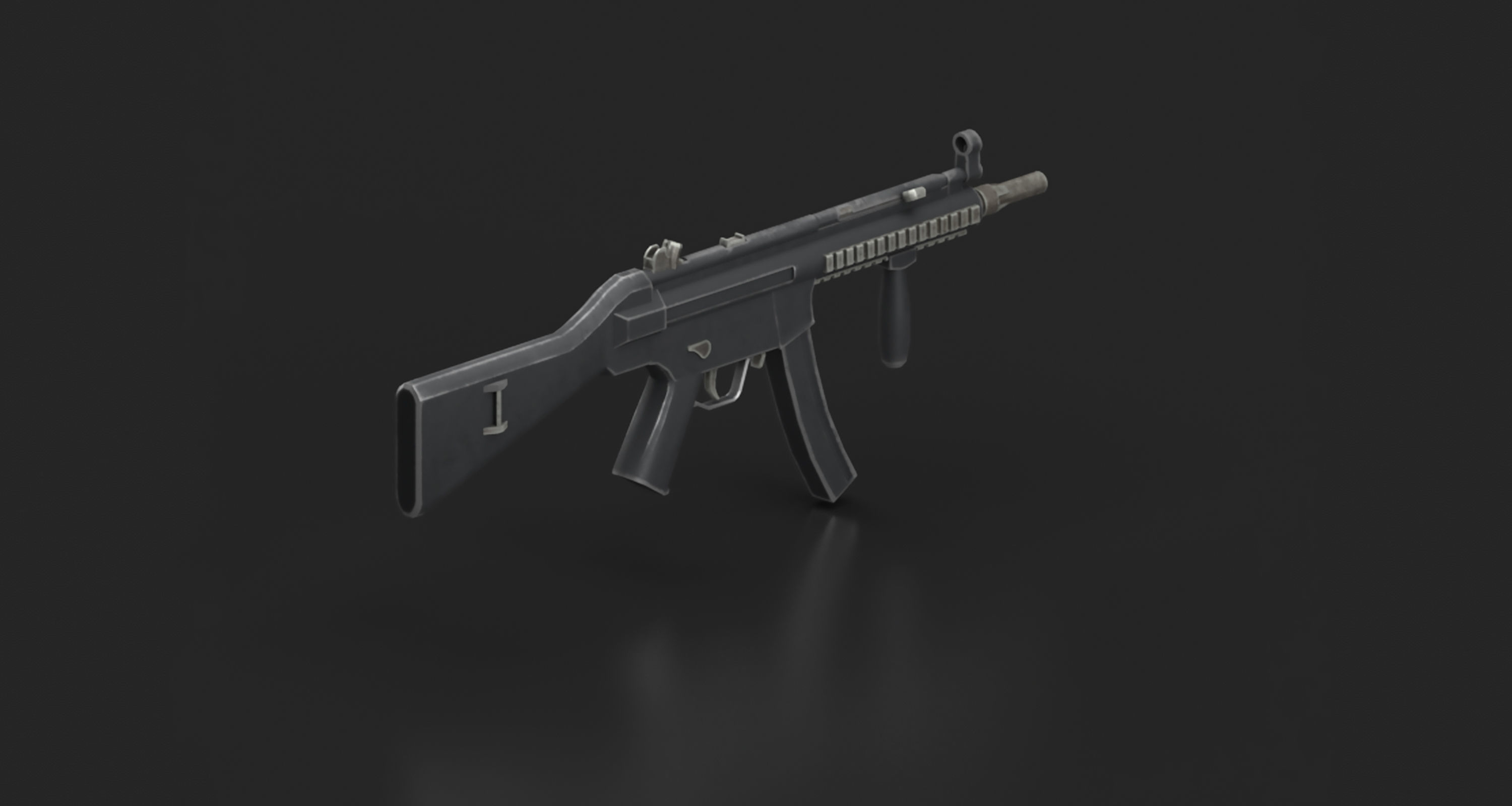 MP5 Gun Low-poly 3D model_4