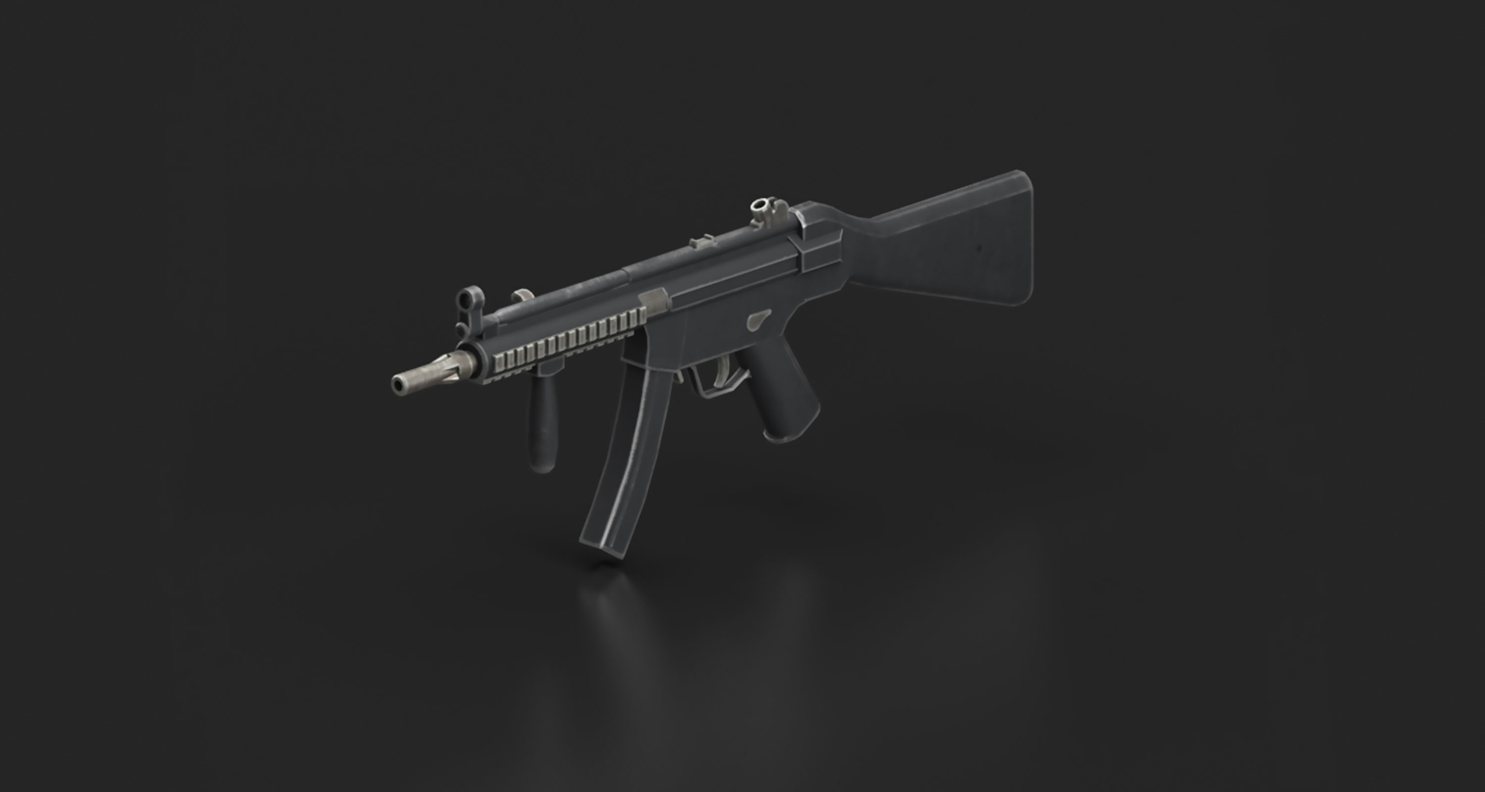MP5 Gun Low-poly 3D model_3