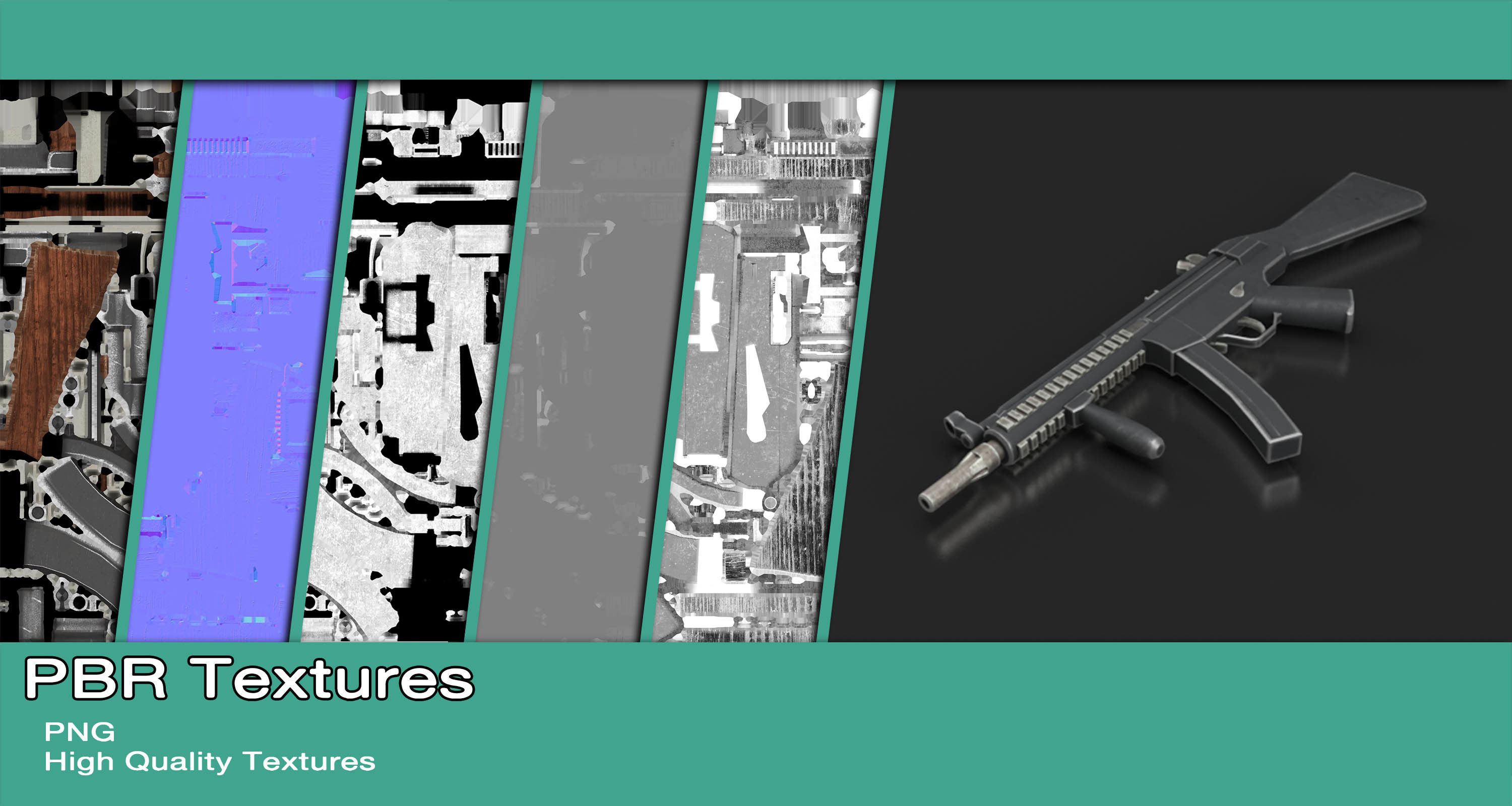 MP5 Gun Low-poly 3D model_11