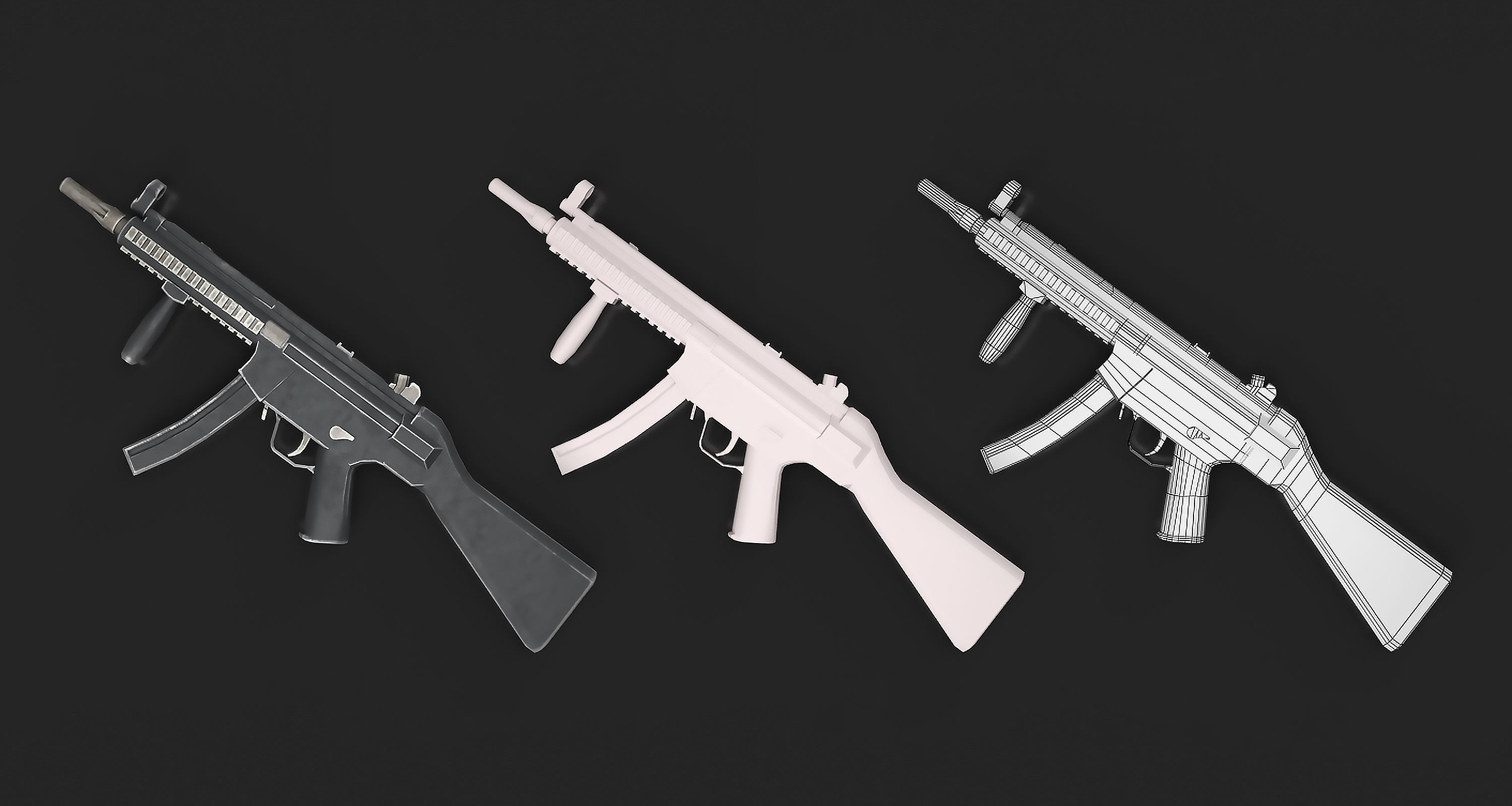 MP5 Gun Low-poly 3D model_10