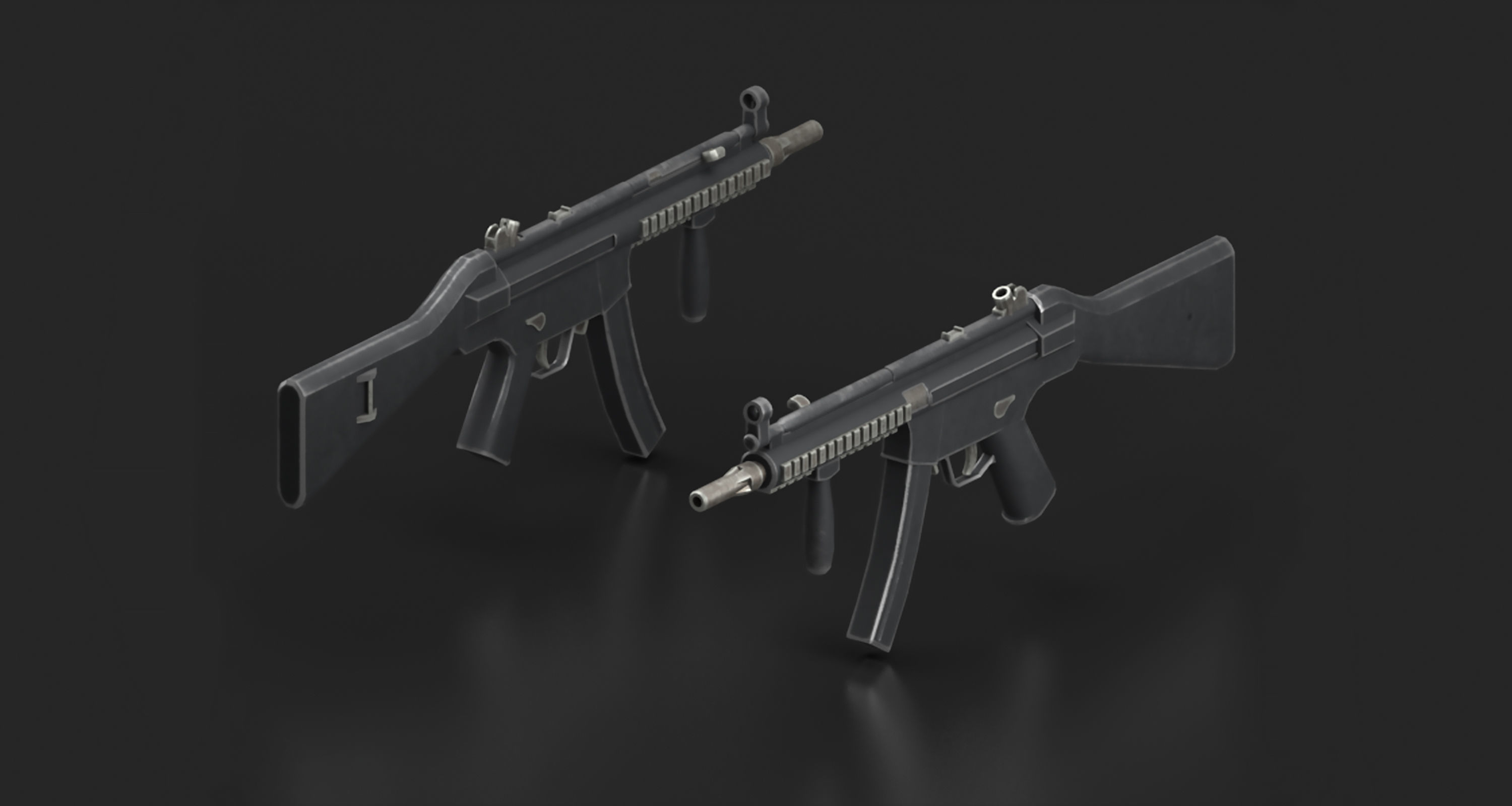 MP5 Gun Low-poly 3D model_2