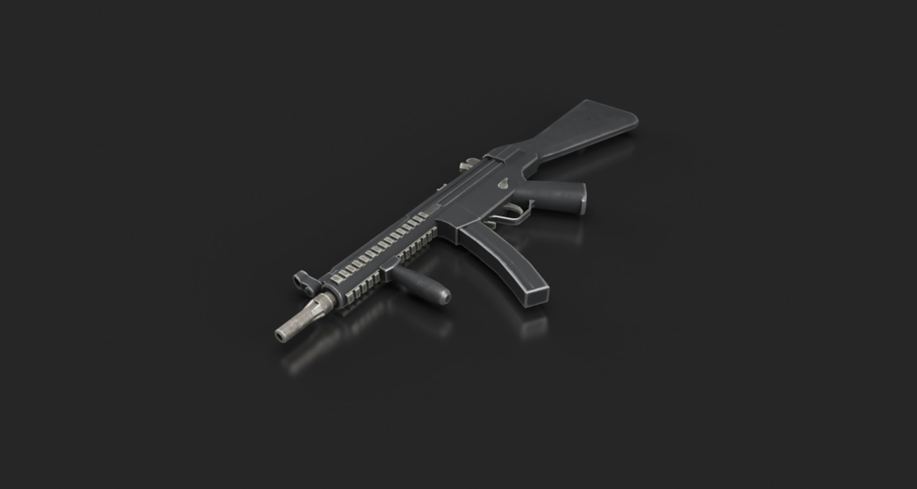 MP5 Gun Low-poly 3D model_8