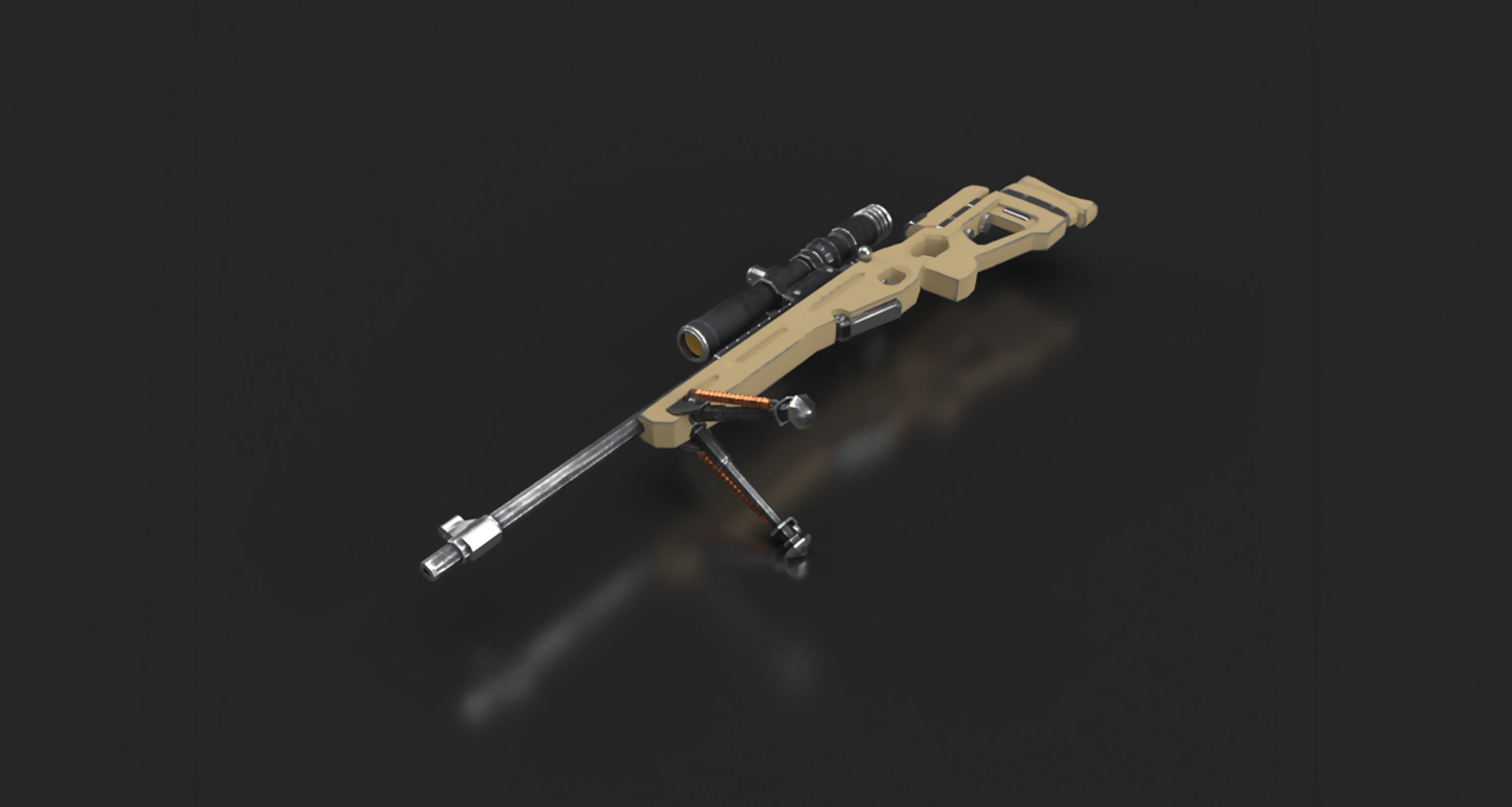 SV-98 Gun Low-poly 3D model_7