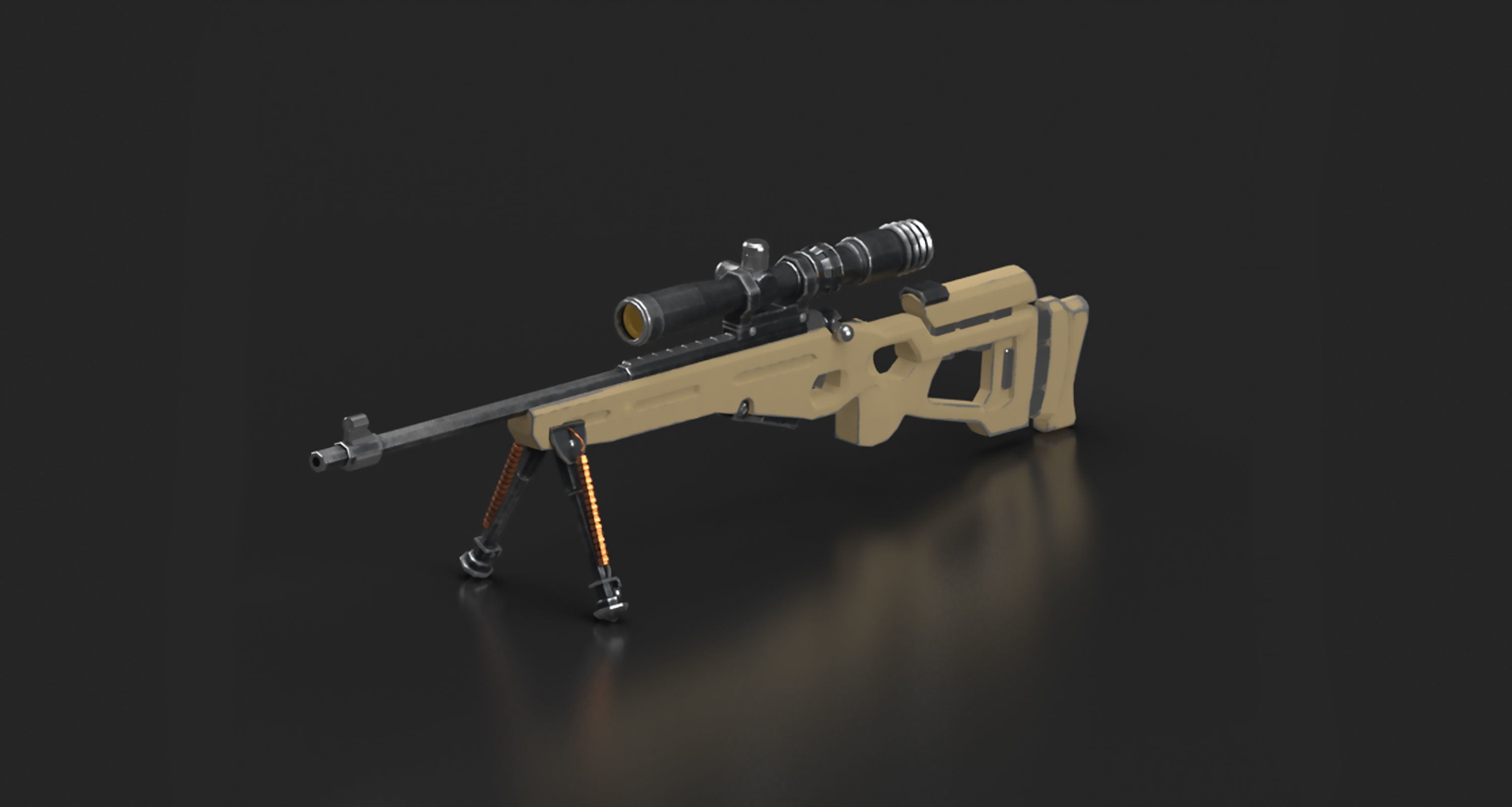 SV-98 Gun Low-poly 3D model_2
