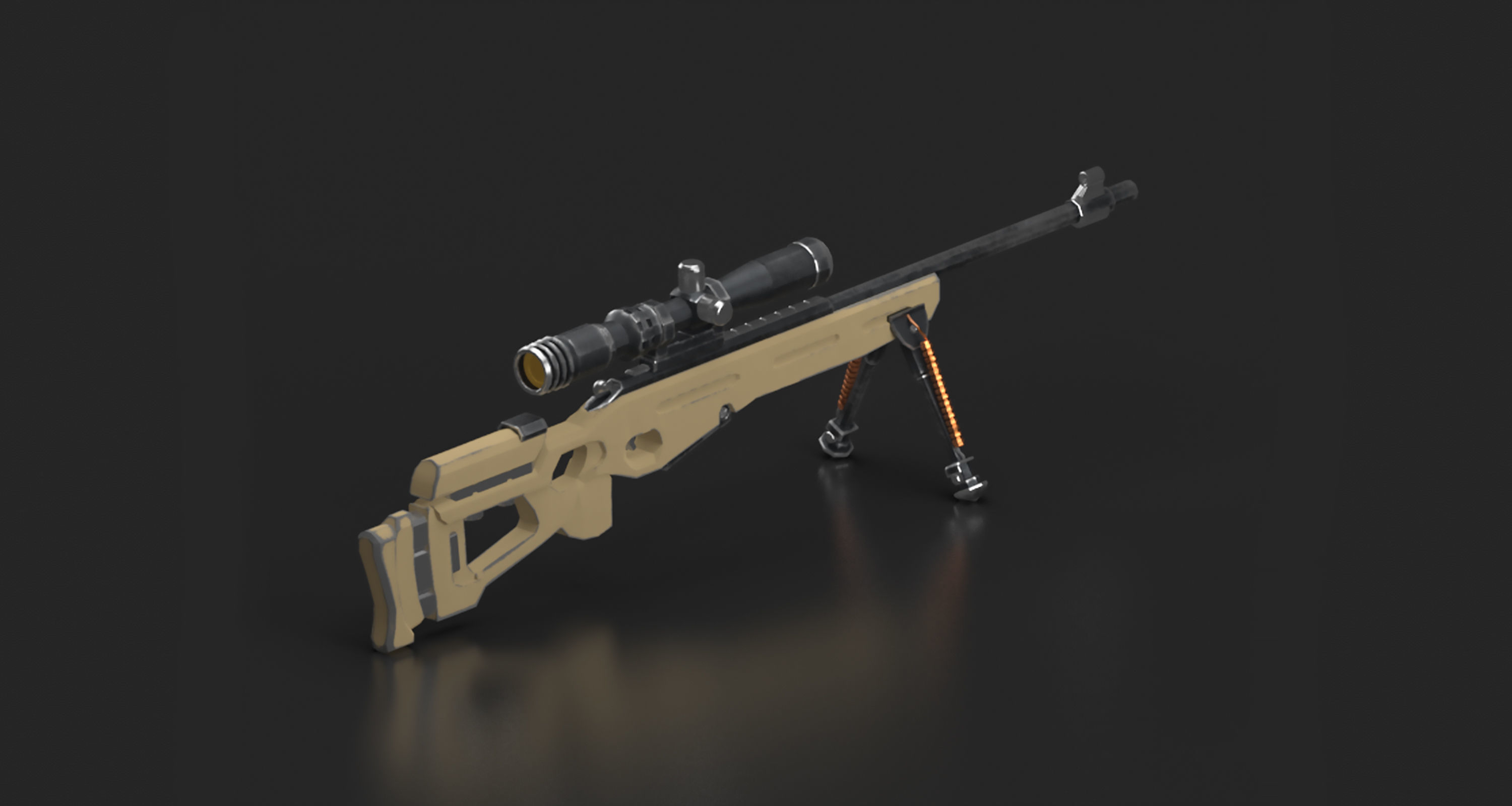 SV-98 Gun Low-poly 3D model_3
