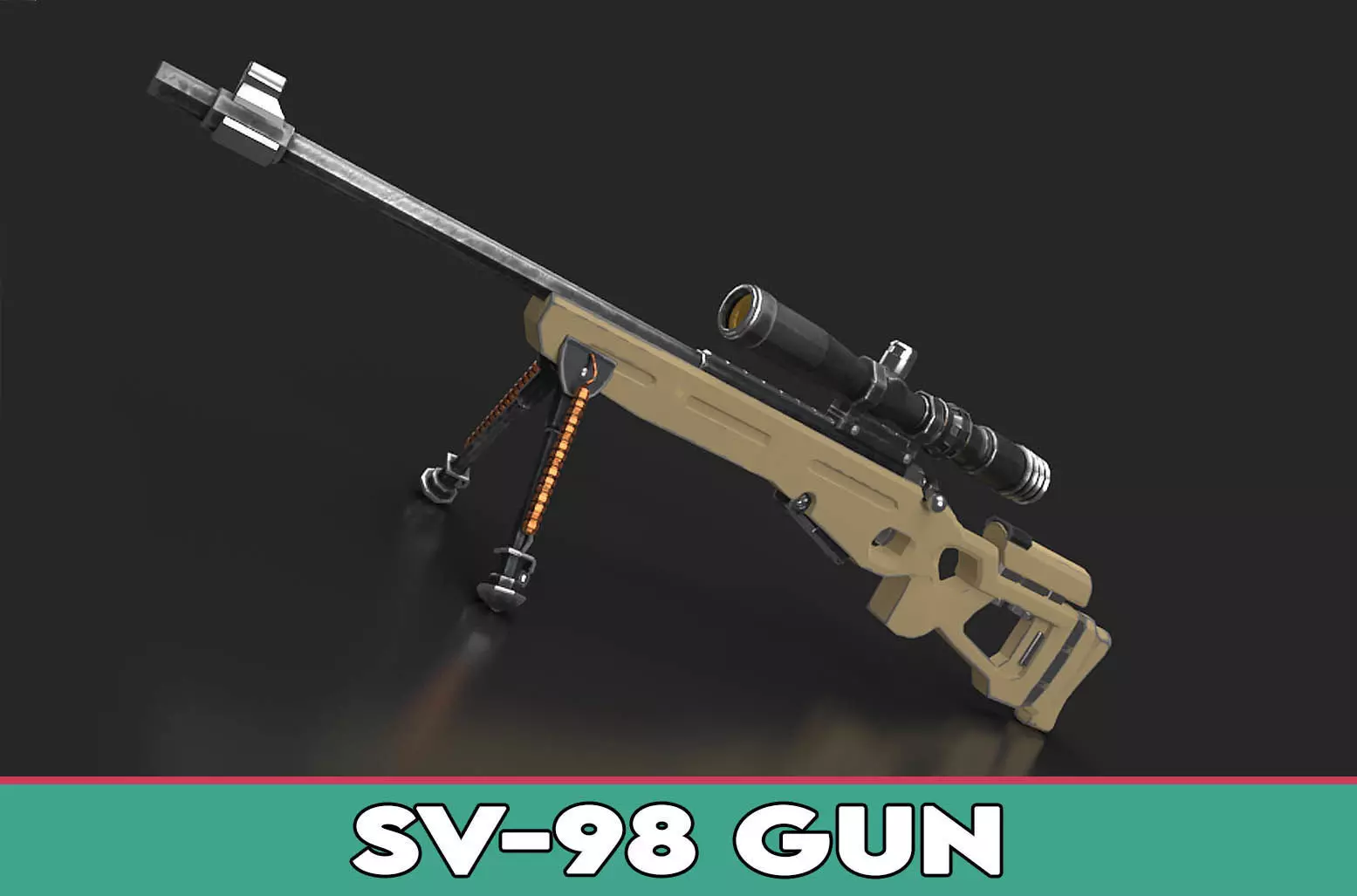 SV-98 Gun Low-poly 3D model_0