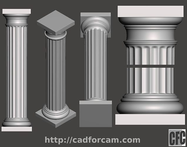 Doric Column - 3d model for CNC - DoricColumnCFC01 3D print model