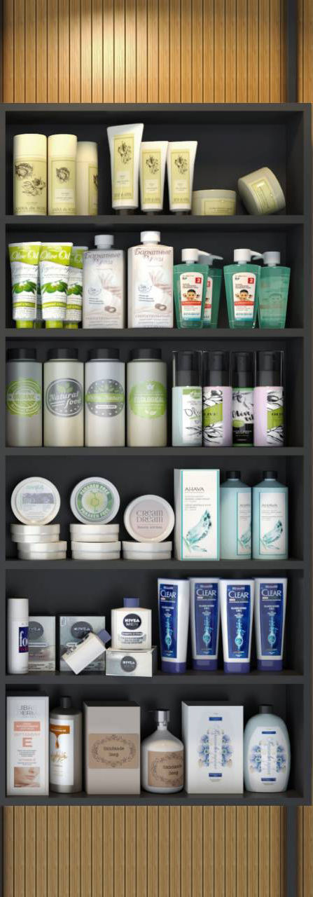 Showcase with cosmetics 2 3D model_4