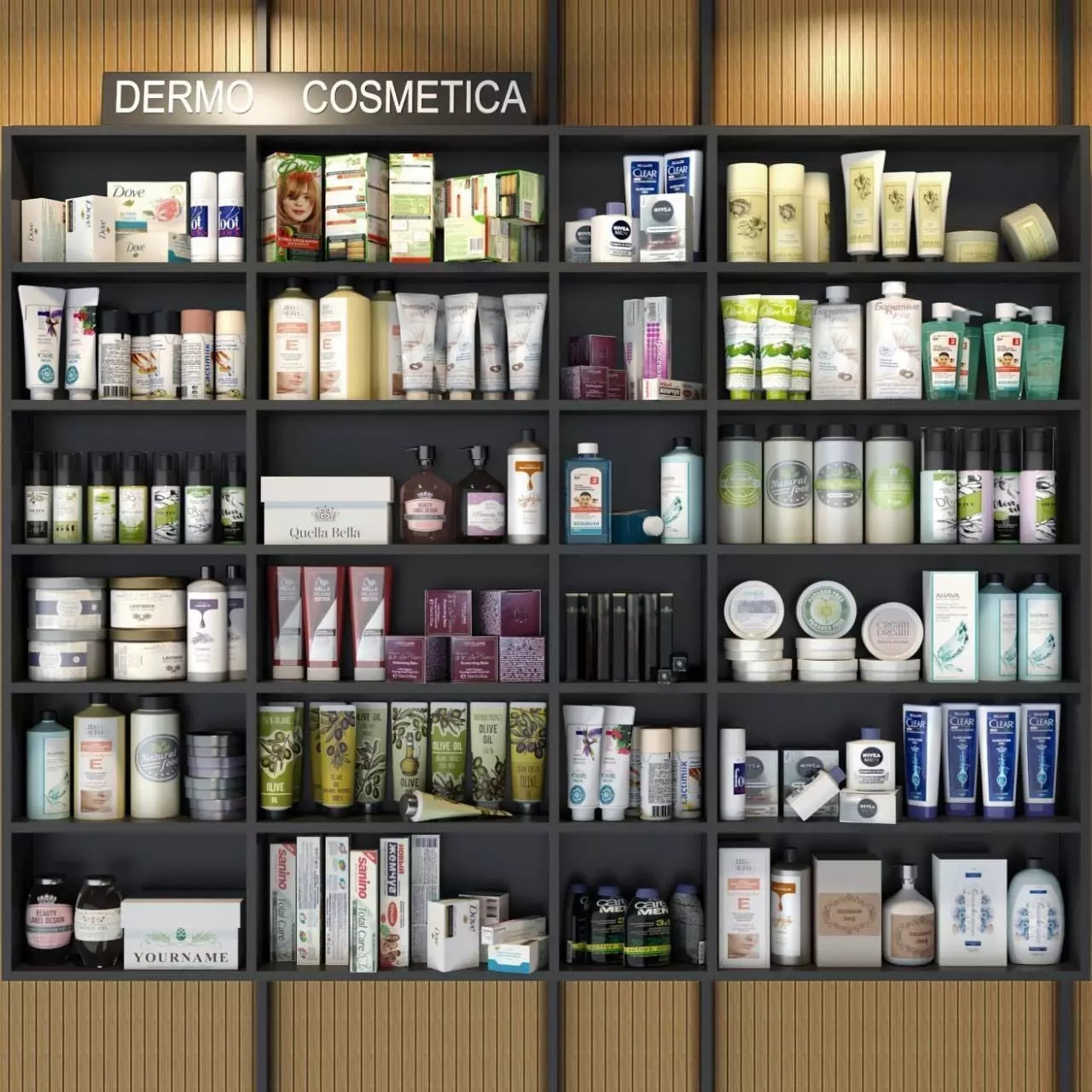 Showcase with cosmetics 2 3D model_0