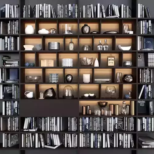 Bookcase with books and decor