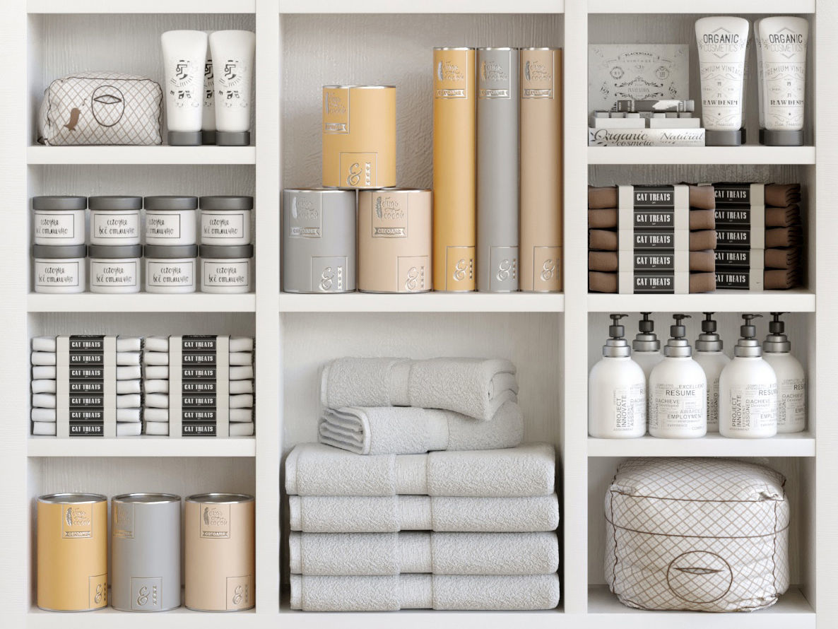 Cabinet with cosmetics 3D model_4