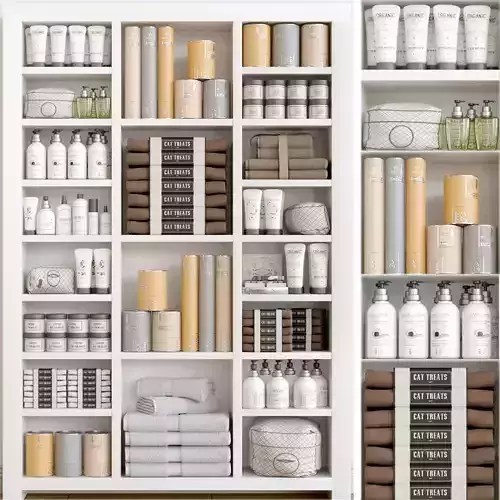 Cabinet with cosmetics 3D model