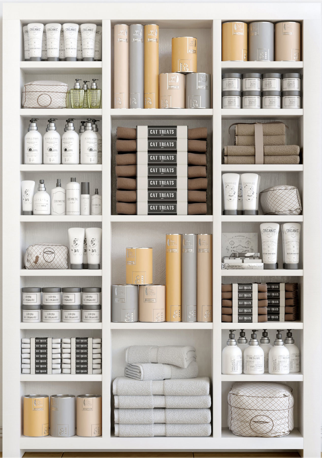 Cabinet with cosmetics 3D model_2