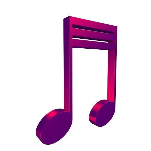 3D Musical Notes Symbols 55 pcs Low-poly 3D model_15