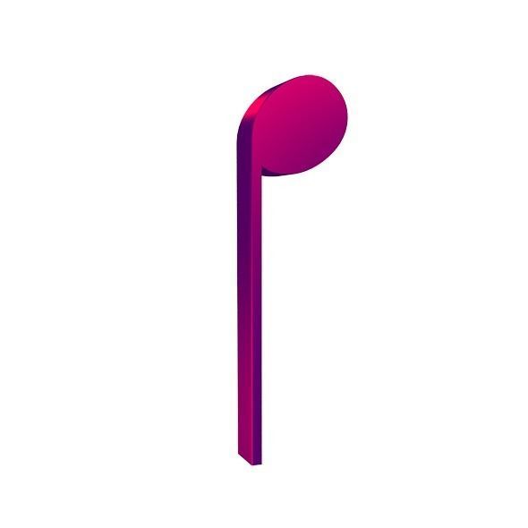 3D Musical Notes Symbols 55 pcs Low-poly 3D model_47