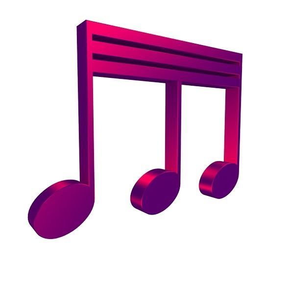 3D Musical Notes Symbols 55 pcs Low-poly 3D model_7